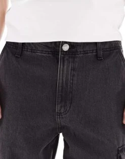 Jack & Jones Eddie Baggy Cargo Jeans In Washed Black For Men Black Denim -Men Style Shop 207074137 3