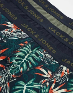 Jack & Jones 3 Pack Trunk In Palm Print And Navy For Men Kalamata Pack:kalama -Men Style Shop 207074168 3