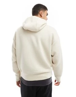 Jack & Jones Oversized Scuba Hoodie In Cream For Men Moonbeam -Men Style Shop 207074196 4