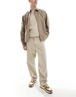 Jack & Jones Alex Baggy Jeans In Light Beige Wash For Men Aluminum