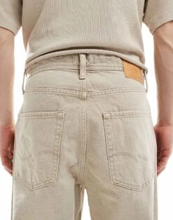 Jack & Jones Alex Baggy Jeans In Light Beige Wash For Men Aluminum -Men Style Shop 207074207 4