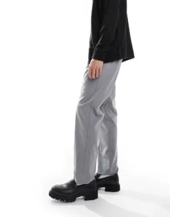 Jack & Jones Drawstring Smart Tapered Loose Trousers In Grey For Men Grey Melange -Men Style Shop 207074248 5