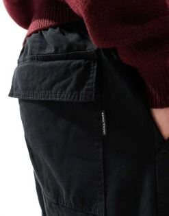 Jack & Jones Wide Fit Workwear Belted Chino In Black For Men -Men Style Shop 207074336 5