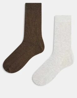 Jack & Jones Premium 2 Pack Sock In Light Grey And Brown For Men Light Grey Melange P -Men Style Shop 207074393 1 lightgreymelangep 1