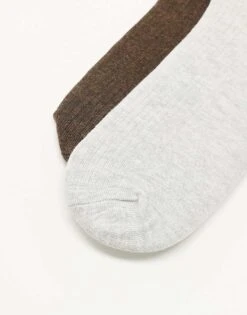 Jack & Jones Premium 2 Pack Sock In Light Grey And Brown For Men Light Grey Melange P -Men Style Shop 207074393 3