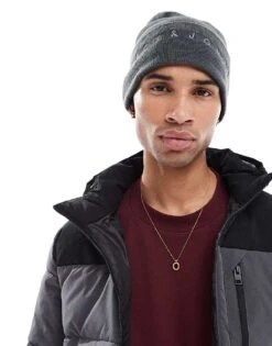 Jack & Jones Beanie In Grey For Men Iron Gate
