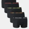 Jack & Jones 5 Pack Trunks In Black Mix For Men Black Pack:black - B