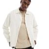 Jack & Jones Oversized Textured Shirt In White For Men Antique White