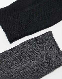 Jack & Jones Premium 2 Pack Sock In Dark Grey And Black For Men Black Pack:dark Grey -Men Style Shop 207074433 2