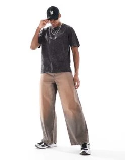 Jack & Jones Oversized Originals Chest Logo T-shirt In Washed Black For Men -Men Style Shop 207074452 2