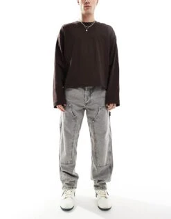 Jack & Jones Eddie Loose Painter Jean In Washed Gre For Men Washed Grey Sq 053 -Men Style Shop 207095328 1 washedgreysq053 1