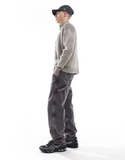 Jack & Jones Eddie Loose Painter Jean In Washed Black For Men Washed Black Sq 734 -Men Style Shop 207095678 2