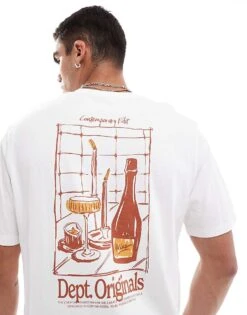 Jack & Jones Oversized T-shirt With Bottle Back Print In White For Men Bright White -Men Style Shop 207116948 1 brightwhite 1