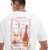 Jack & Jones Oversized T-shirt With Bottle Back Print In White For Men Bright White
