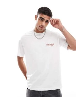 Jack & Jones Oversized T-shirt With Bottle Back Print In White For Men Bright White -Men Style Shop 207116948 2