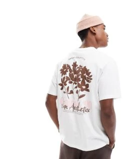 Jack & Jones Oversized T-shirt With Flower Back Print In White For Men Bright White -Men Style Shop 207116964 1 brightwhite 1