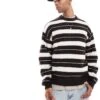 Jack & Jones Oversized Fluffy Striped Crew Neck Jumper In Brown For Men Chocolate Torte -Men Style Shop 207118536 1 chocolatetorte