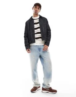 Jack & Jones Oversized Fluffy Striped Crew Neck Jumper In Beige For Men Sea Salt -Men Style Shop 207118725 3