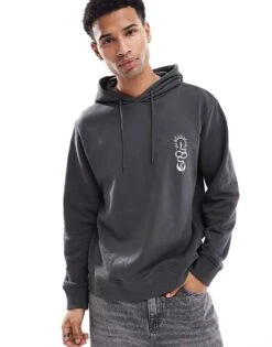 Jack & Jones Oversized Snake Back Print Hoodie In Dark Grey For Men Asphalt -Men Style Shop 207146351 4