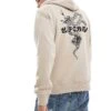 Jack & Jones Oversized Snake Back Print Hoodie In Beige For Men Crockery