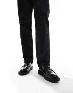 Jack & Jones Penny Loafer With Chunky Sole In Black For Men -Men Style Shop 207368900 4