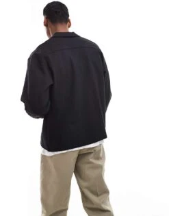 Jack & Jones Jersey Overshirt In Black For Men -Men Style Shop 207370213 4