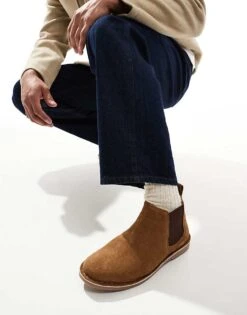 Jack & Jones Bravo Chelsea Boot In Light Brown For Men -Men Style Shop 207403472 3