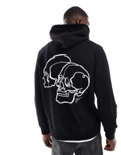 Jack & Jones Oversized Hoodie With Skull Back Print In Black For Men -Men Style Shop 207424650 1 black 1