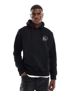 Jack & Jones Oversized Hoodie With Skull Back Print In Black For Men -Men Style Shop 207424650 3