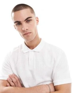 Jack & Jones Waffle Textured Polo Shirt In White For Men White Detail -Men Style Shop 207427891 3