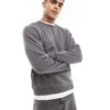 Jack & Jones Oversized Crew Neck Jumper In Dark Grey For Men Castlerock -Men Style Shop 207427893 1 castlerock