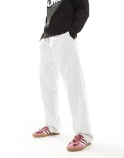 Jack & Jones Loose Fit Wide Leg Joggers In Light Grey For Men White Melange -Men Style Shop 207427930 1 whitemelange 1