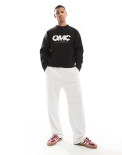 Jack & Jones Loose Fit Wide Leg Joggers In Light Grey For Men White Melange -Men Style Shop 207427930 3