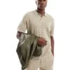 Jack & Jones Textured Knitted Polo In Beige For Men Coriander Detail