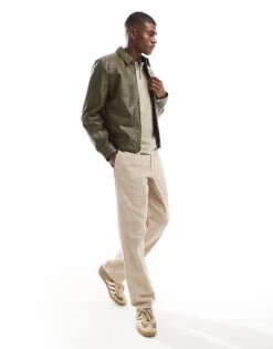 Jack & Jones Textured Knitted Polo In Beige For Men Coriander Detail -Men Style Shop 207427931 3