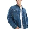 Jack & Jones Boxy Denim Jacket In Mid Blue Denim For Men -Men Style Shop 207427942 1 bluedenim