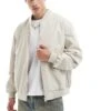 Jack & Jones Oversized Bomber Jacket In Cream For Men Moonbeam