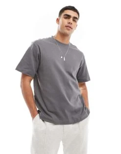 Jack & Jones Oversized Oversized Heavyweight T-shirt In Dark Grey For Men Castlerock -Men Style Shop 207428108 1 castlerock 1