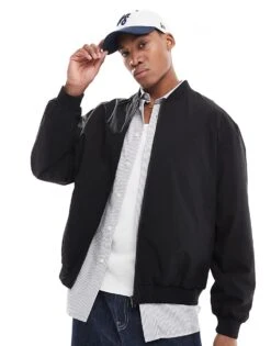 Jack & Jones Oversized Bomber Jacket In Black For Men -Men Style Shop 207428109 1 black 1