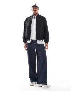 Jack & Jones Oversized Bomber Jacket In Black For Men -Men Style Shop 207428109 3