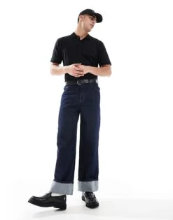 Jack & Jones Mercerised Polo Shirt In Black For Men -Men Style Shop 207428130 2