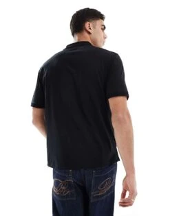 Jack & Jones Mercerised Polo Shirt In Black For Men -Men Style Shop 207428130 4