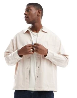 Jack & Jones Linen Blend Overshirt In Beige For Men Moonbeam -Men Style Shop 207428163 1 moonbeam 1