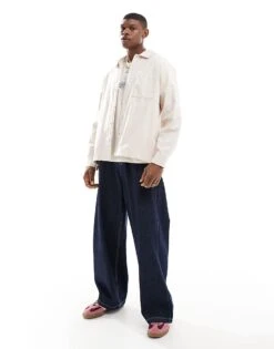 Jack & Jones Linen Blend Overshirt In Beige For Men Moonbeam -Men Style Shop 207428163 2