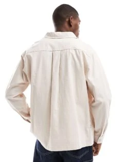 Jack & Jones Linen Blend Overshirt In Beige For Men Moonbeam -Men Style Shop 207428163 4