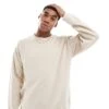 Jack & Jones Oversized Lightweight Knitted Jumper In Cream For Men Moonbeam -Men Style Shop 207428166 1 moonbeam