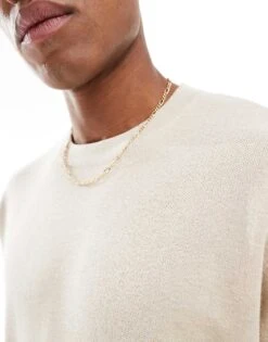 Jack & Jones Oversized Lightweight Knitted Jumper In Cream For Men Moonbeam -Men Style Shop 207428166 4