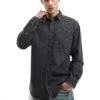Jack & Jones Long Sleeve Denim Shirt In Washed Black For Men Black Denim