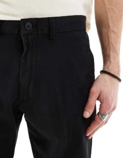 Jack & Jones Front Pleat Tapered Loose Chino In Black For Men -Men Style Shop 207428191 5