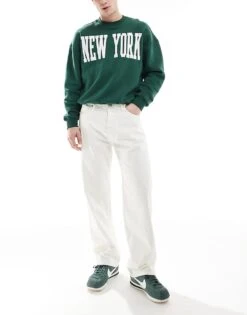 Jack & Jones Eddie Baggy Rigid Jeans In White For Men White Denim